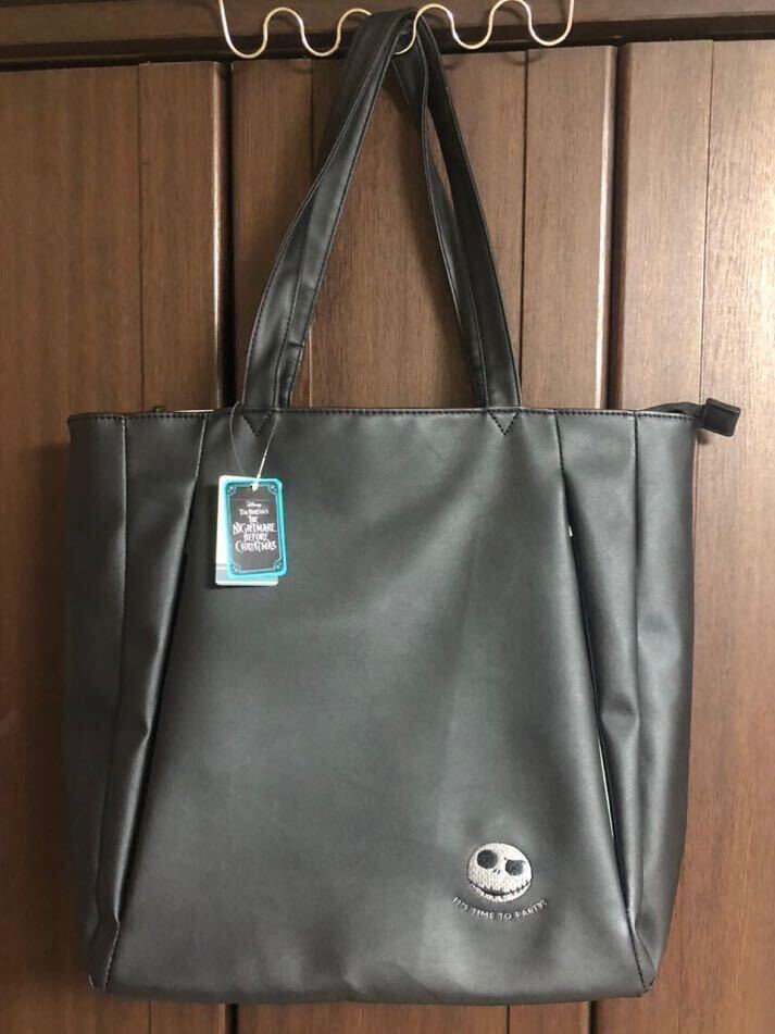 ナイトメア ビフォア クリスマス ジャック シンプル トートバック 大 ブラック ディズニー キャラクター拍卖