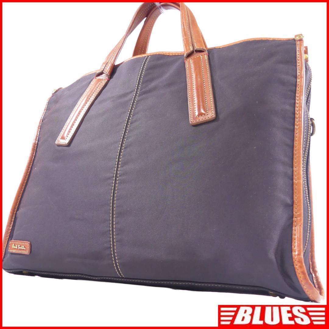 即決★Paul Smith★レザーコンビビジネスバッグ ポールスミス メンズ 紺 ネイビー 本革 ブリーフケース 本皮 通勤 出張 かばん レディース拍卖