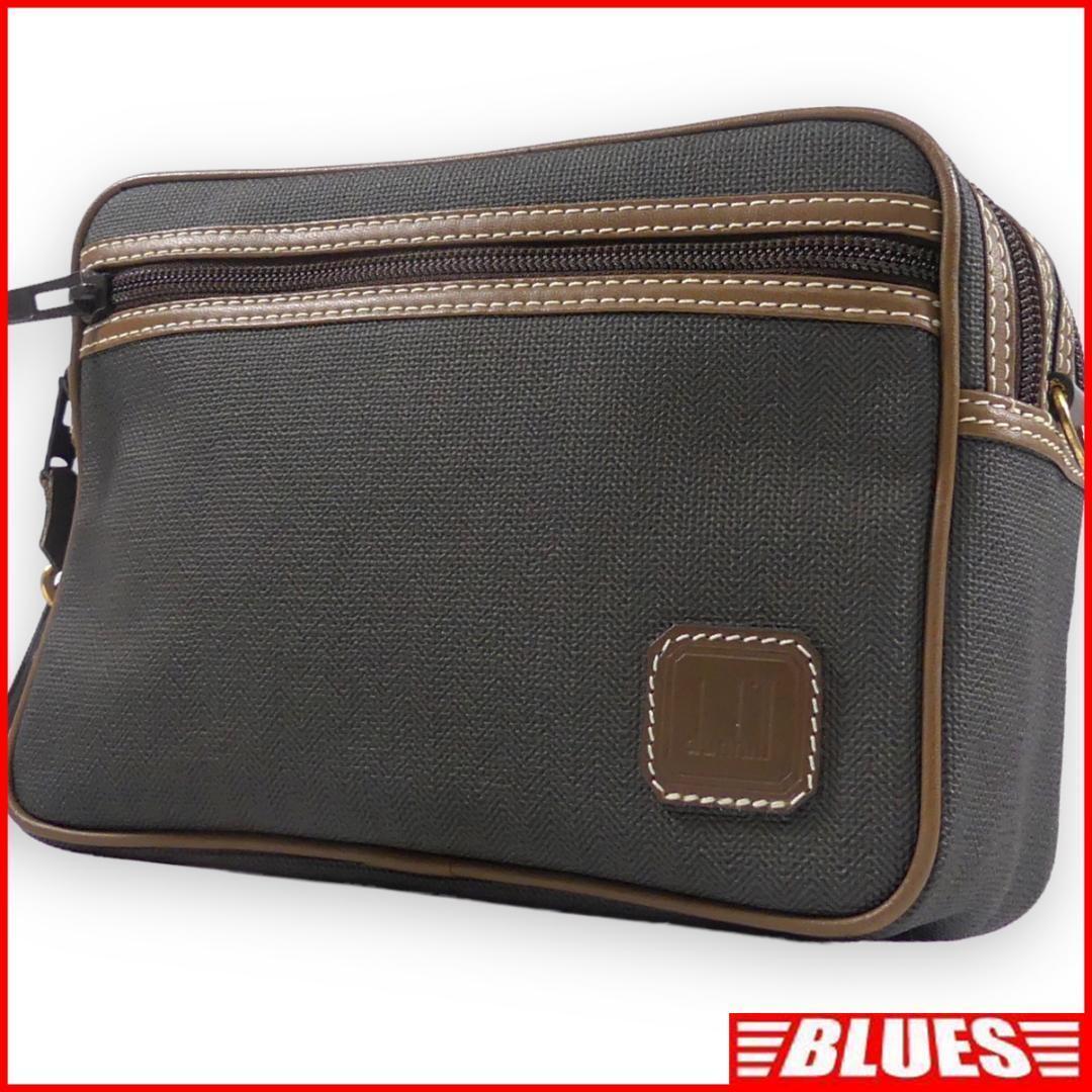 即決★dunhill★オールレザーセカンドバッグ ダンヒル メンズ 茶 ショルダー 本革 ビジネスバッグ 本皮 クラッチバッグ 通勤 出張 かばん拍卖