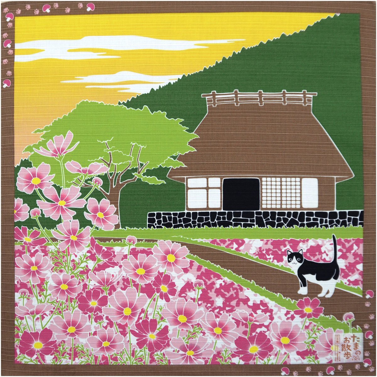 小風呂敷 9月(コスモス) 綿シャンタン(たまのお散歩)日本製 前田染工 紫陽花 13868拍卖