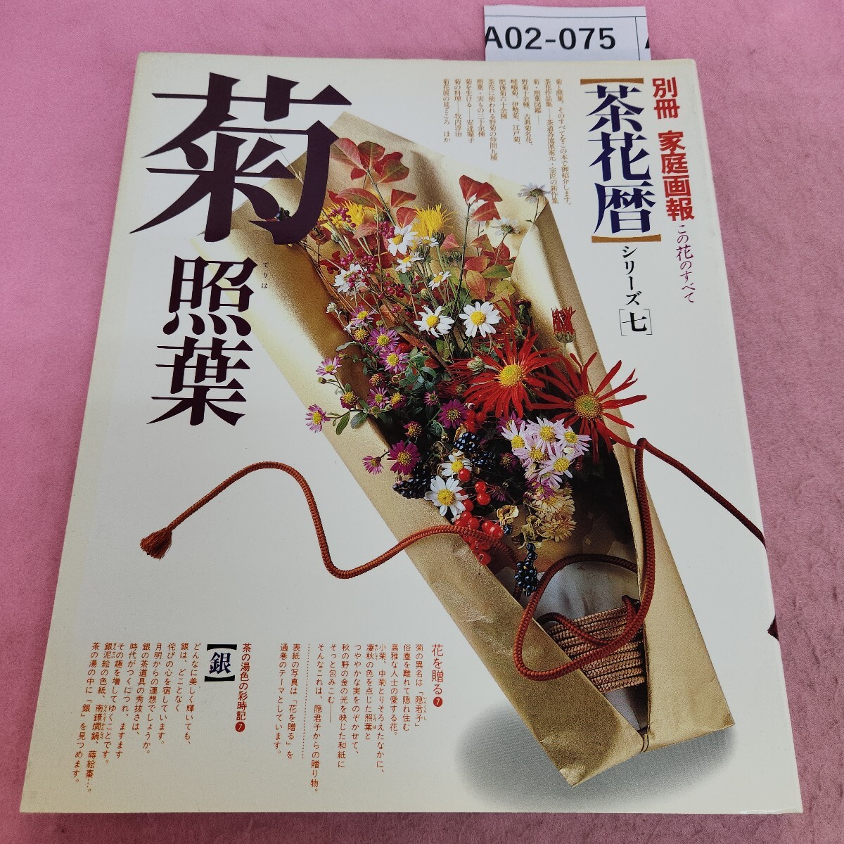 A02-075 別冊 家庭画報 茶花暦 シリーズ 七 菊 照葉 銀 世界文化社 拍卖