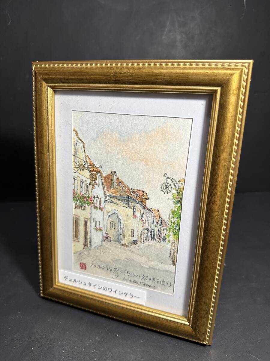 ★コレクター必見!! ビンテージ 木枠 フォトフレーム 作家物 詳細不明 風景画 街並み 洋風 絵 お洒落 インテリア 飾り 壁掛け 雑貨 Z80拍卖