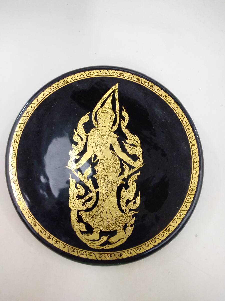 0930-0004 中古★絵皿プレート 仏教 飾り絵皿 置物拍卖