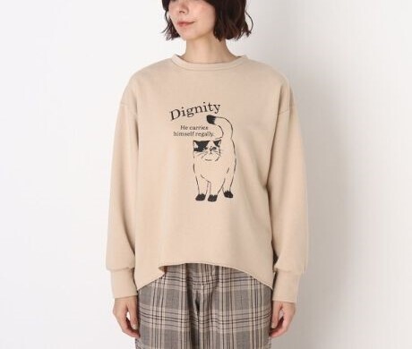 ラスト 新品 SHOO・LA・RUE/Cutie Blonde アニマルアソートプルオーバージャージ ベージュ(052) 01(S) 定価2197円 拍卖