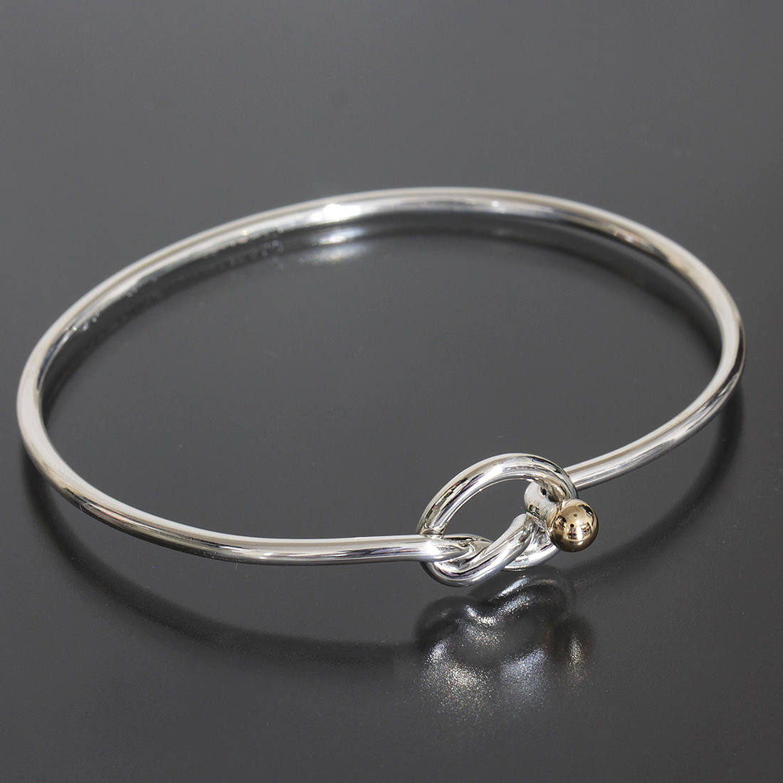 ティファニー Tiffany&Co. フックアンドアイ コンビ ブレスレット 14cm バングル K18YG 750 SV925 1E0779拍卖