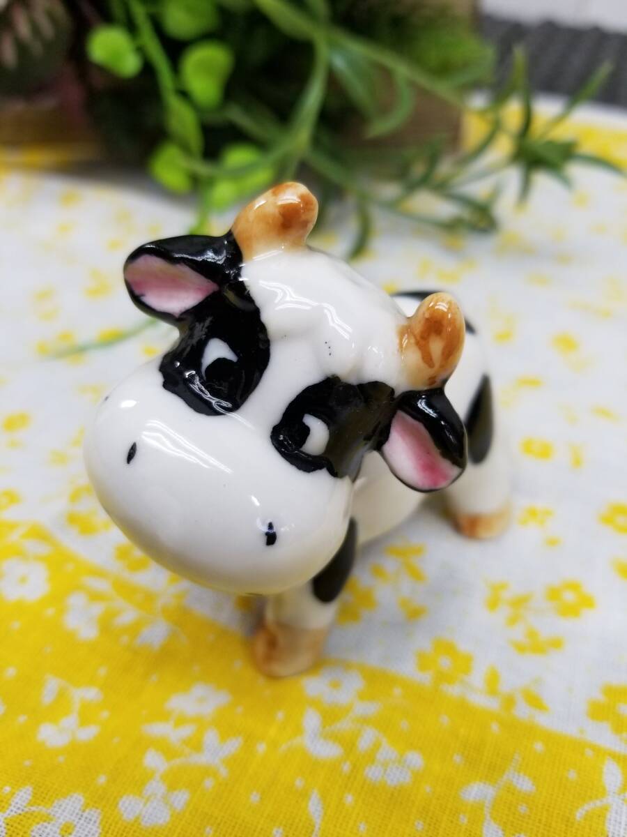 牛 うしの置物 ミニチュア 陶器製 インテリア小物 7653 99拍卖