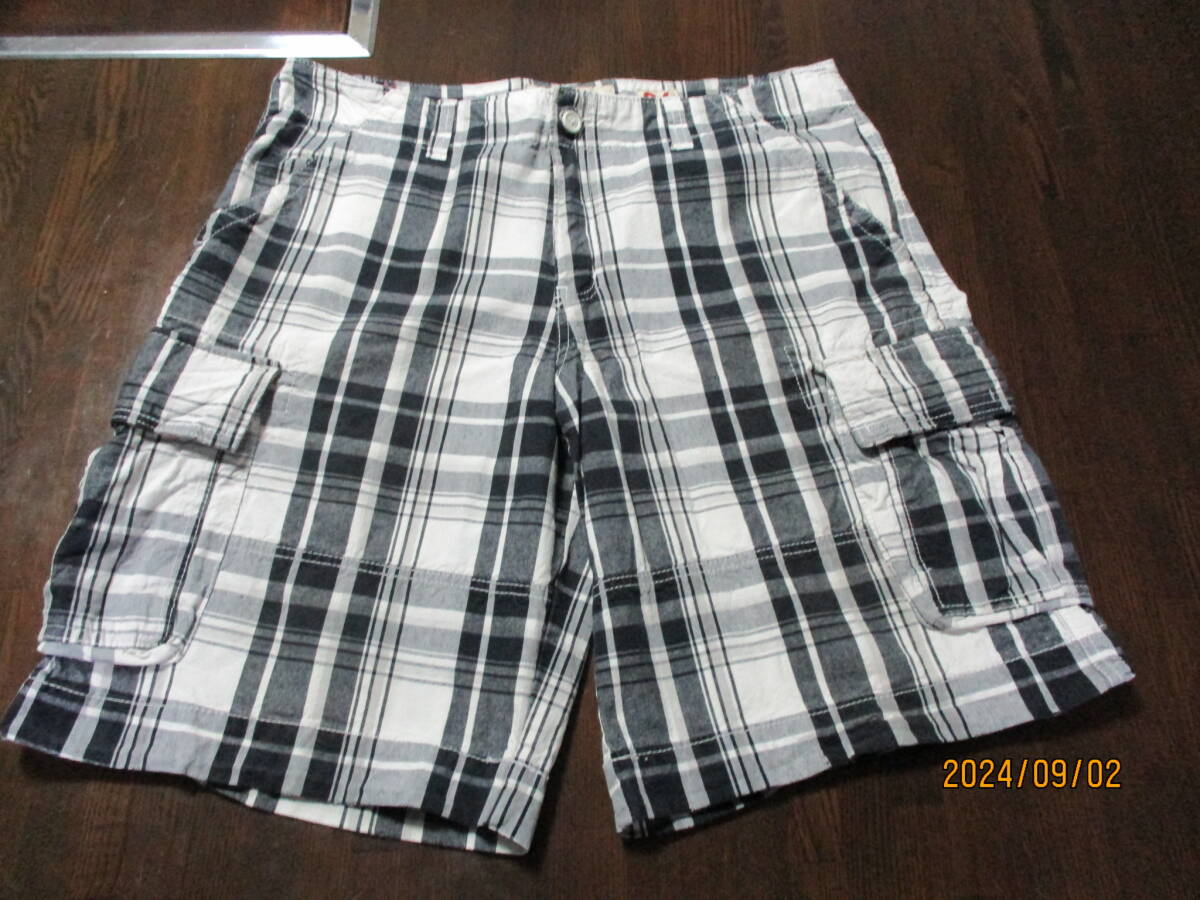 モッシモMOSSIMOチェックカーゴショーツ36インチ拍卖