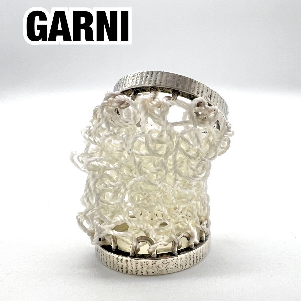 レア 廃盤 ヴィンテージ GARNI シルバー SV 2連 メッシュ リング 9 ガルニ silver ring 網 アクセサリー 指輪 メンズ 銀 ブランド 925拍卖