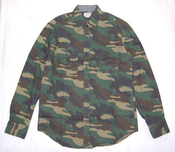 J.CREW ジェイクルー カモ柄 ボタンダウンシャツ 長袖 Mサイズ拍卖