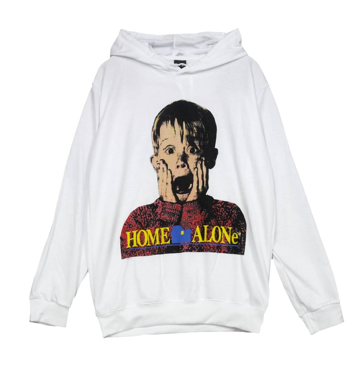 プルオーバーパーカー ホームアローン 映画パーカー マコーレー・カルキン カワイイ スウェット フード付き 薄手 春秋物 ★pk0100-wht-xl拍卖