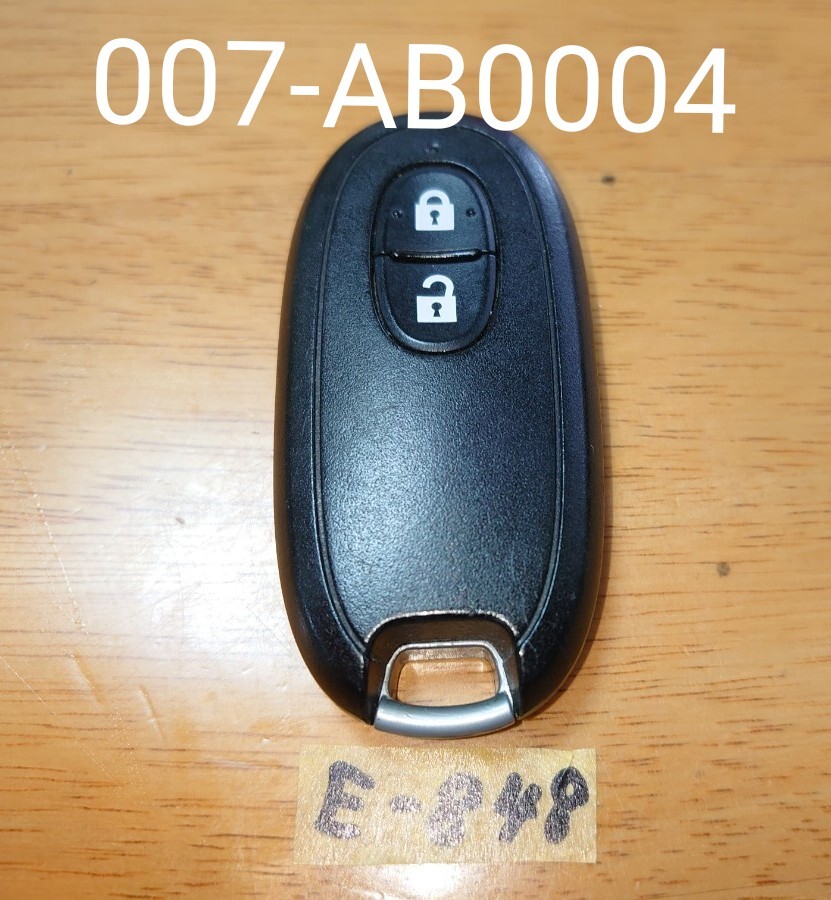 E-848 SUZUKI スズキ 純正 スマートキー2つボタン ハスラー/ワゴンR/アルト/ラパン/MRワゴン 【型番 007-AB0004】 追跡あり 匿名配送拍卖