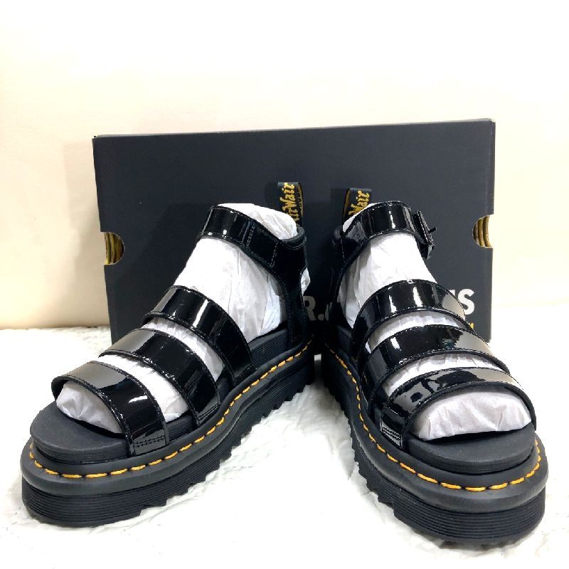 タグ付 美品★Dr. Martens★ドクターマーチン BLAIRE PATENT ブレア パテント エナメル バックストラップサンダル sizeUK6/25cm/24191001拍卖