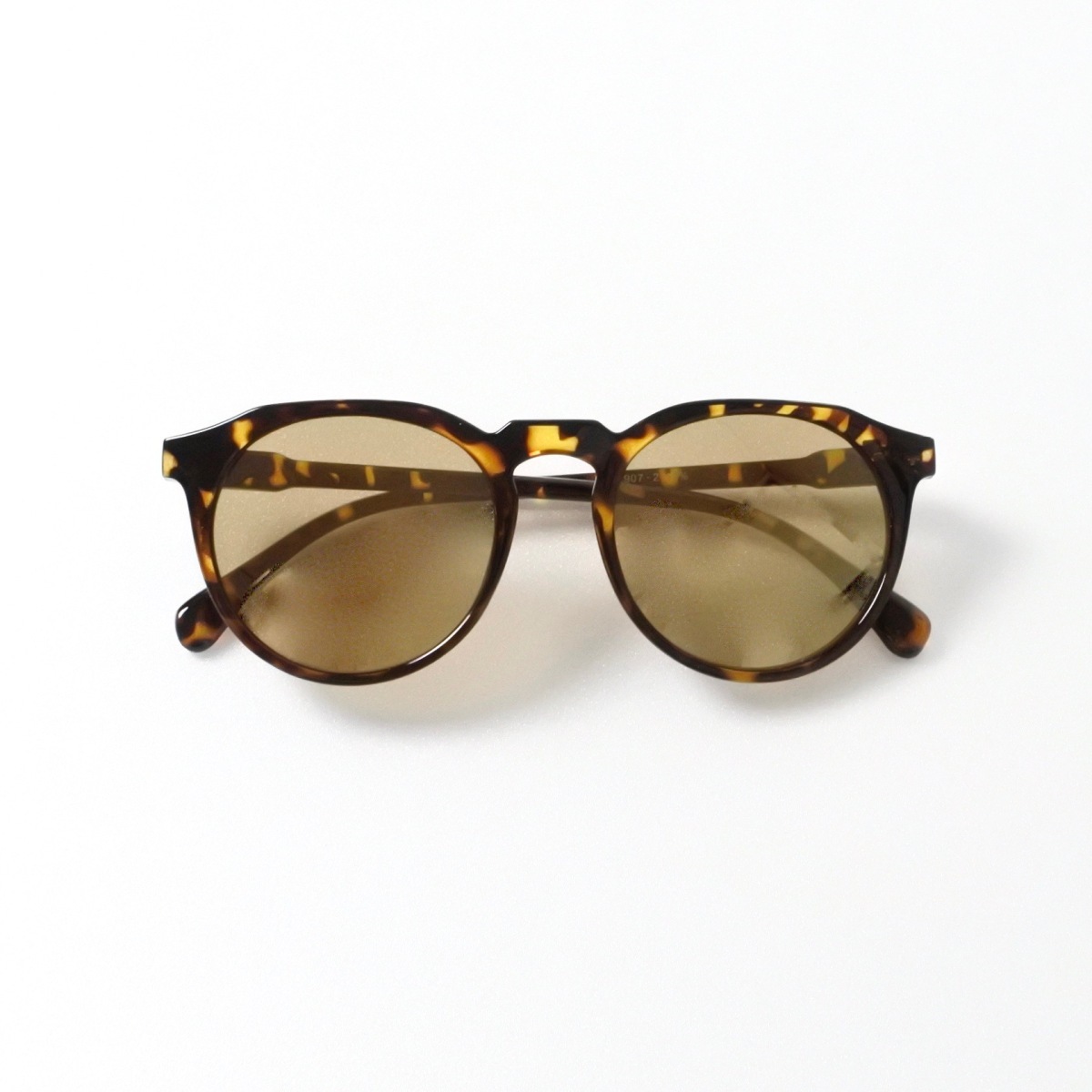 ラウンド トレンド ブラウン ミラーレンズ サングラス UVカット ケース付き レディース メンズ拍卖