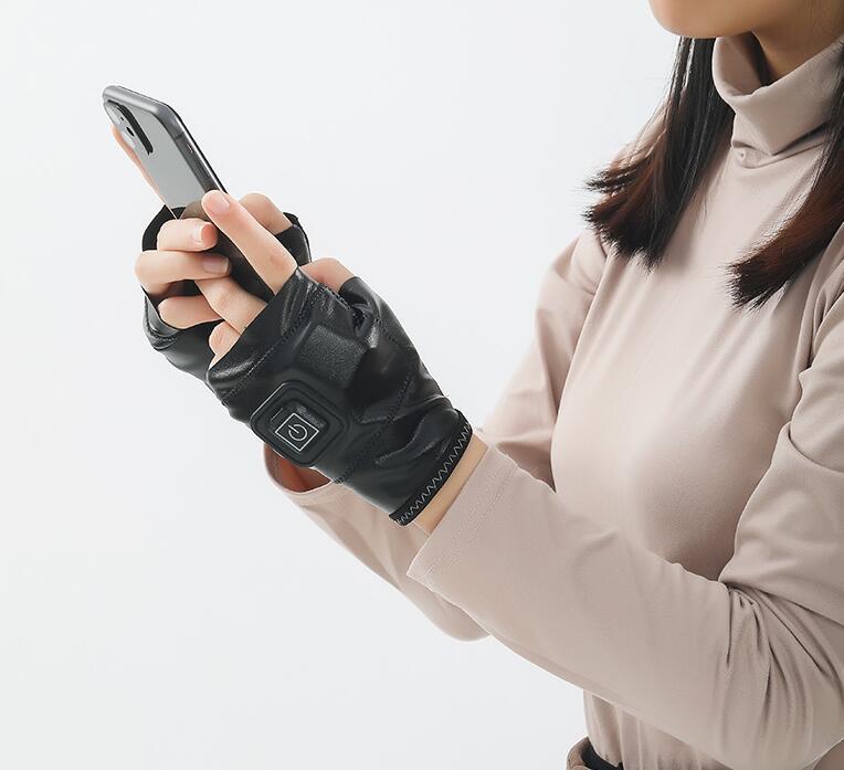 人気品冬2色選択可電熱グロースマホ対応暖かい指なし防寒 オフブ 手袋 ヒーター 充電式ィス 暖房 3段階温度調整 ハンドウォーマーバイク拍卖