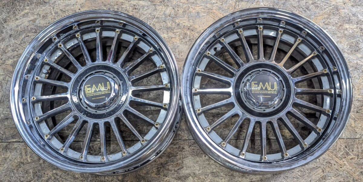 【希少!】RAYS EMU ファンホイール 15インチ 7J+14 PCD114.3 4穴 4H 絶版 当時物 旧車 AE86 GX71 GX61 拍卖