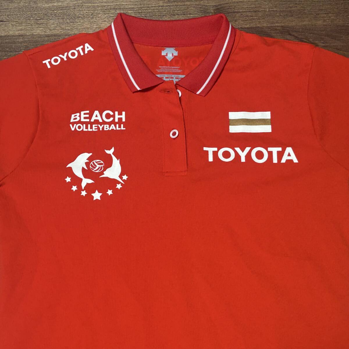 ☆DESCENTE トヨタ自動車ビーチバレーボール部 レディース ポロシャツ T-shirt tee拍卖