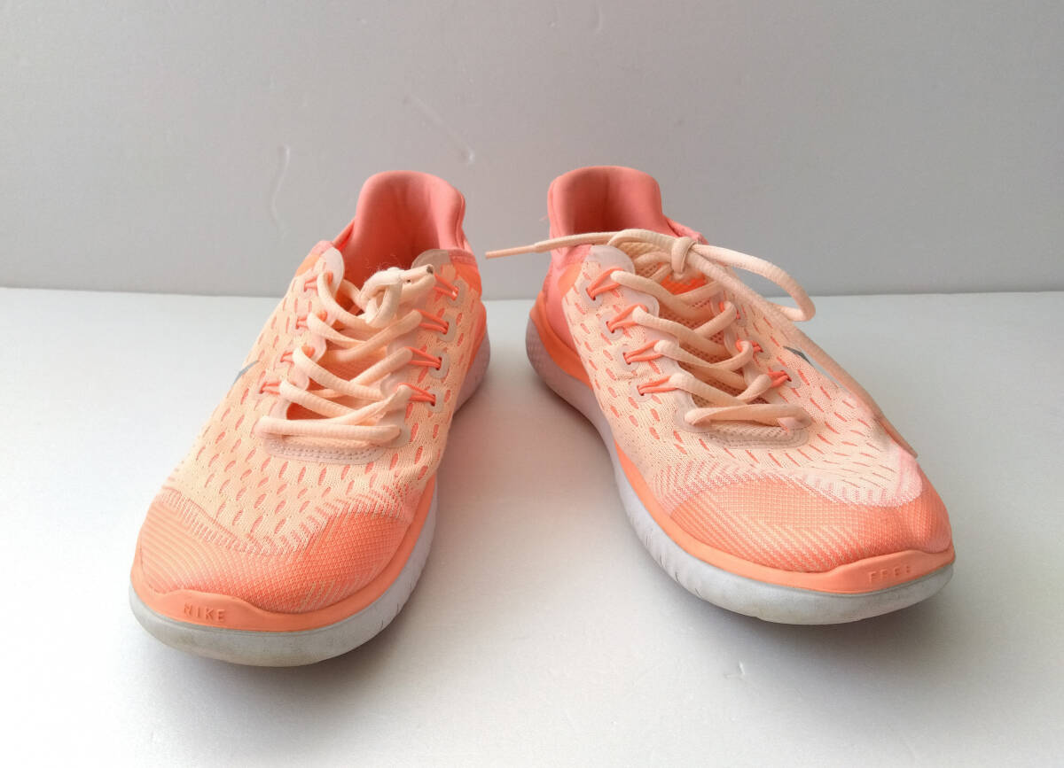 【スニーカー】Nike free ナイキ フリー オレンジ 24.5cm レディース拍卖