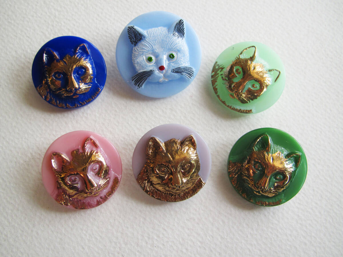 CZグラスボタン 猫ちゃんセット 2500-2拍卖