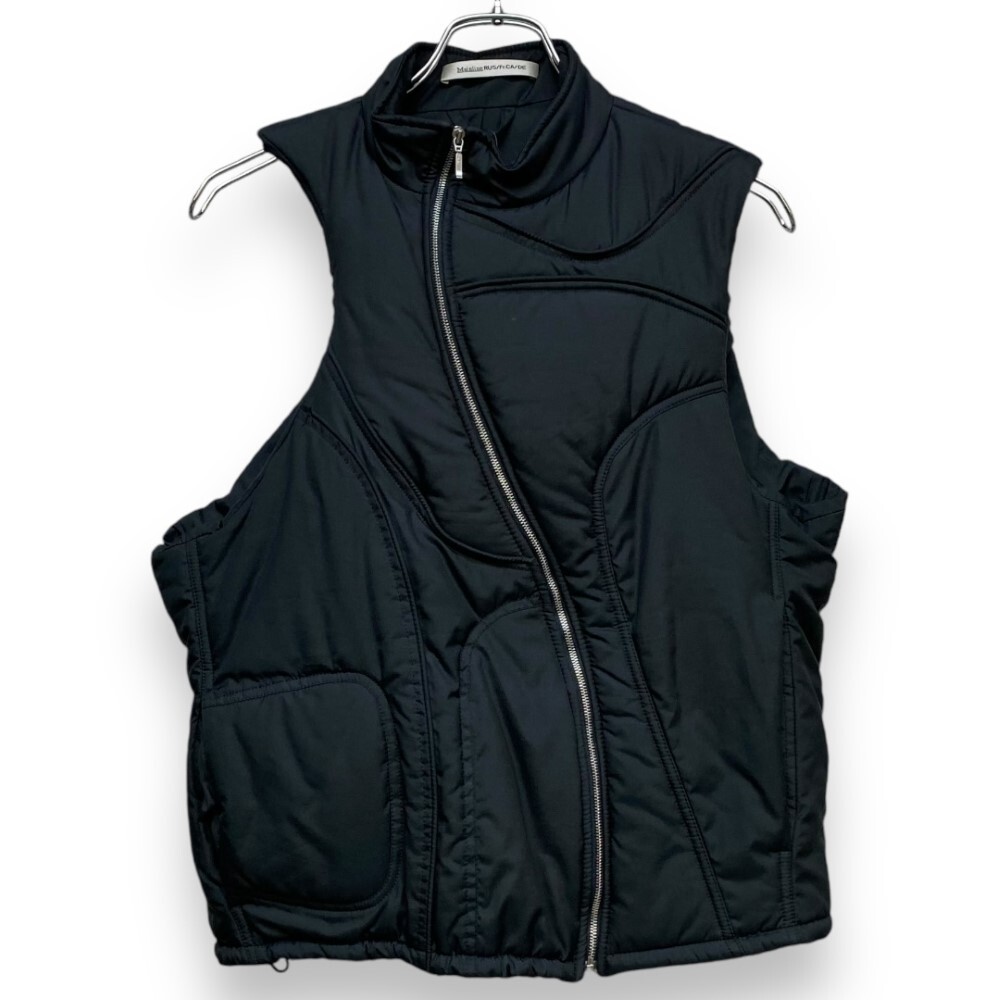 MAINLINE:RUS/FR.CA/DE 22AW Farhan vest 変形ジップ ベスト Lサイズ ブラック PF22FARHAN メインラインラスフォルカデ ダウンベスト拍卖