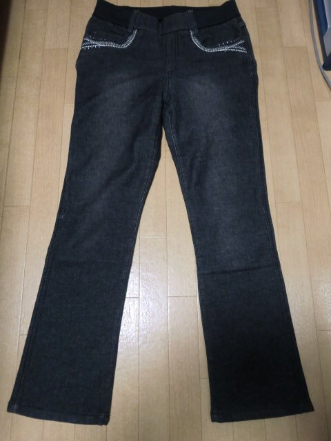 ★QVCテレビ通販購入ラインストーン&刺繍使いおしゃれデニム裏起毛<13>★切手★拍卖