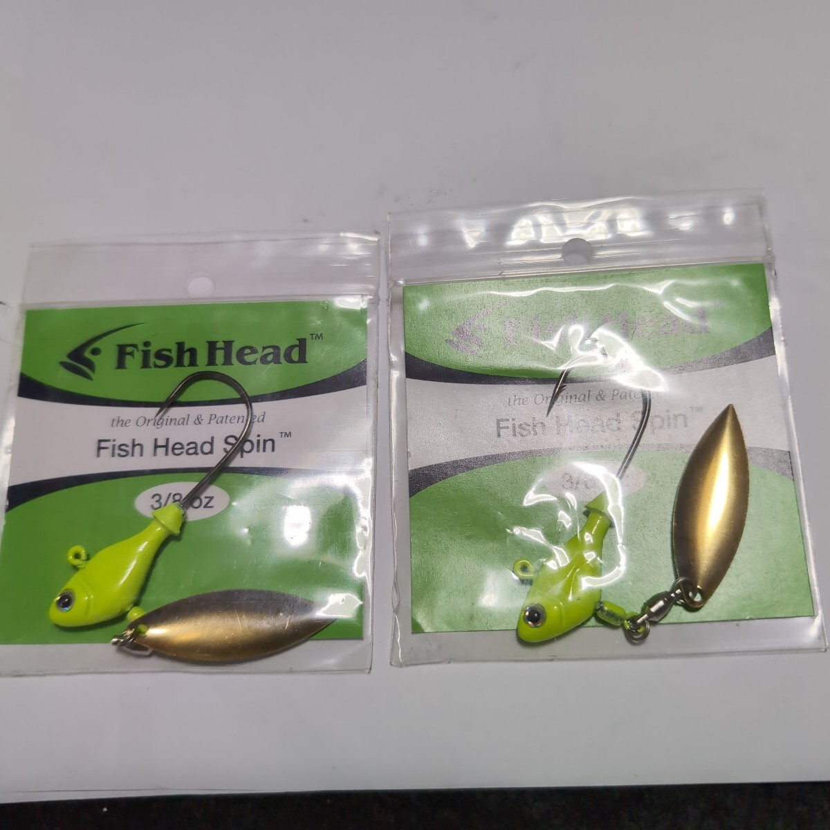 ■未使用■フイッシュヘッドスピン■3/8oz、2個セット、チャートリュース■拍卖