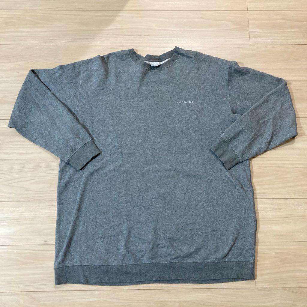 Columbia コロンビア トレーナー スウェット 3XLサイズ グレー アウトドア 大きいサイズ オーバーサイズ ワンポイント拍卖