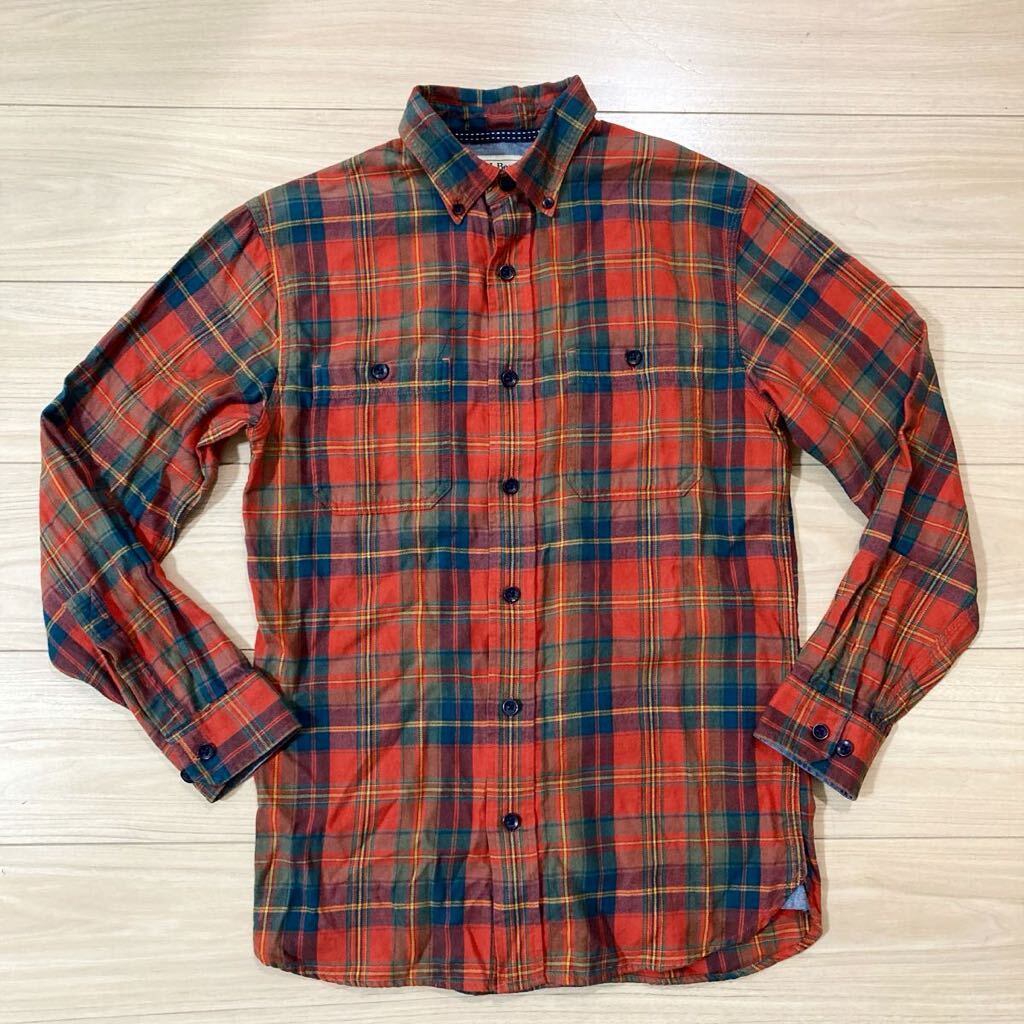 L.L.Bean エル.エル.ビーン ボタンダウンシャツ ネルシャツ チェックシャツ Sサイズ 赤拍卖