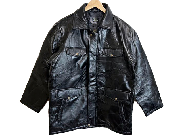 【送料無料】訳ありb178-41138-1■Mサイズ■14080円■FRANCO COLLEZIONI ラム革軽量パッチワークコート拍卖