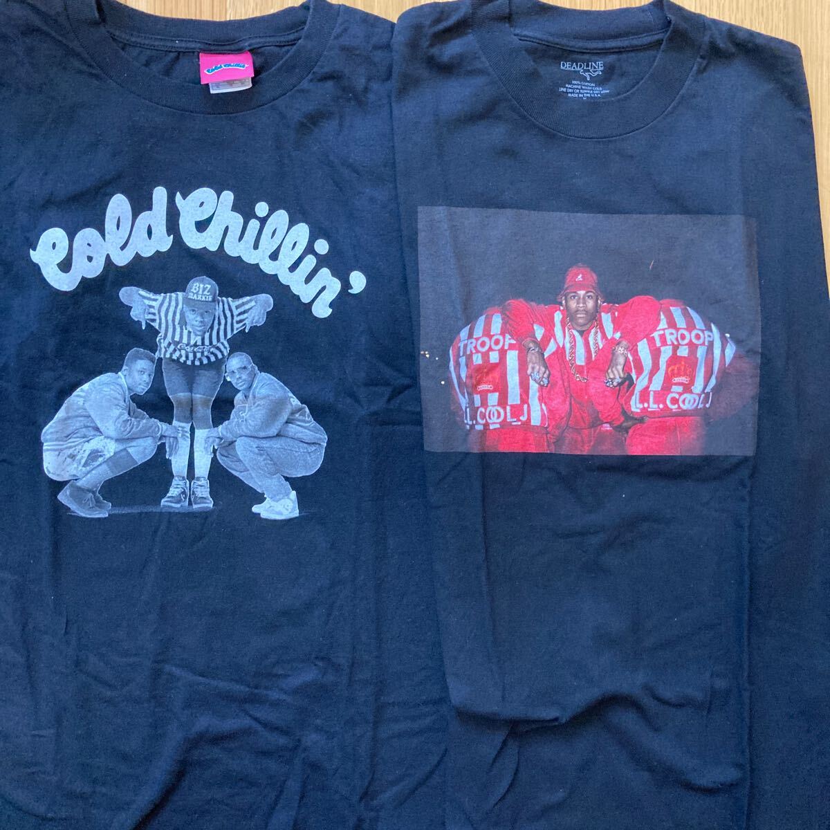 美品 2点セット ビズマーキー LLクールJ 公式 Tシャツ ブラック サイズXL Biz Markie Cold Chillin LL Cool J deadline リッキーパウエル拍卖