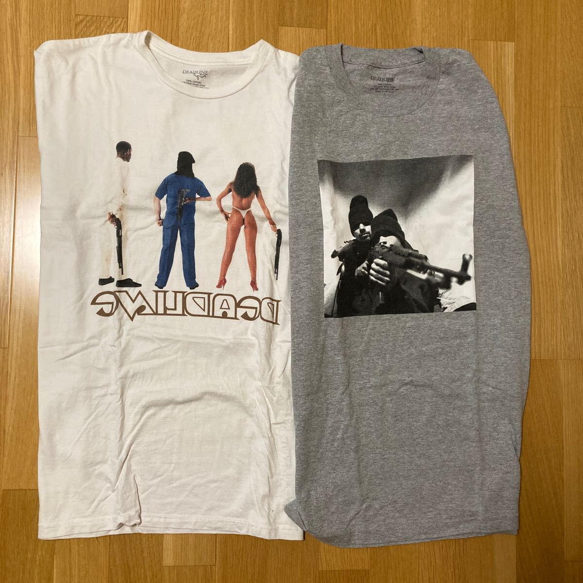 美品 2点セット deadline サイズL グレー ice t 白 Tシャツ supreme stussy Lafayette PRIVILEGE set tee power拍卖