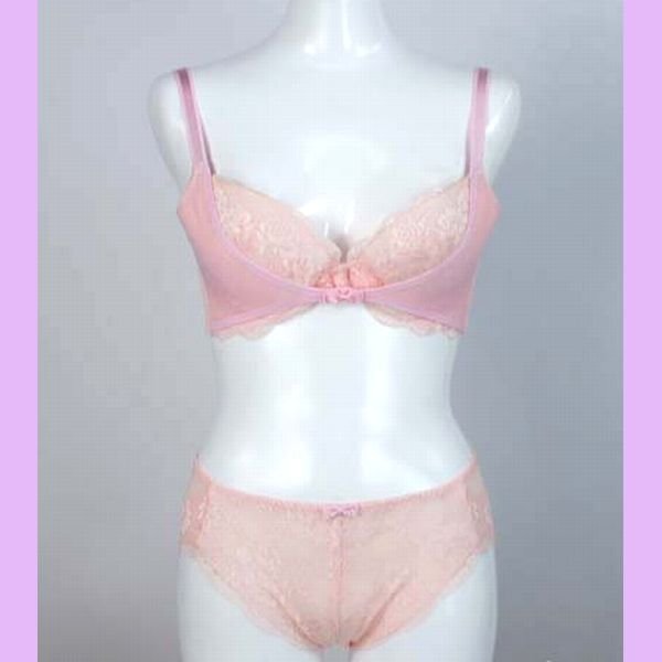 B80L 脇高背中すっきりL字ワイヤー盛 ヒップUP ブラ&機能性ショーツ ピンク拍卖