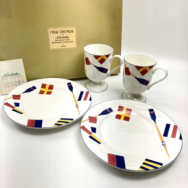 t)ノリタケ NEW DECADE by Noritake カップ&お皿(プレート) ペア セット 食器 ※長期保管品 箱/冊子有り 現状お渡し拍卖