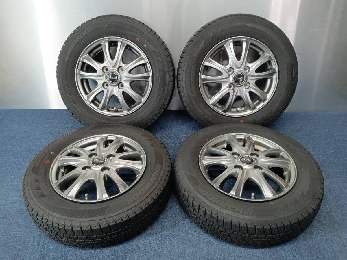 ★8-9分山★22年製★ HANKOOK Winter i cept iZ2A 145/80R13 社外ホイール 13×4J +43 4H-100 4本セット スタッドレス 軽自動車等 G187拍卖