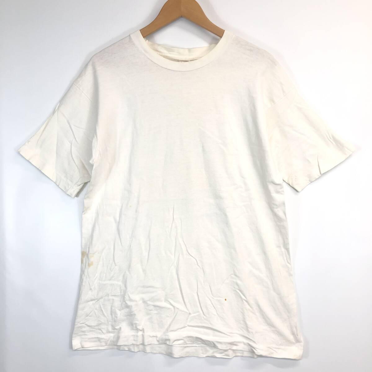 90s USA製 フルーツオブザルーム 半袖Tシャツ ホワイト Lサイズ AIR WAVES INC シングルステッチ拍卖