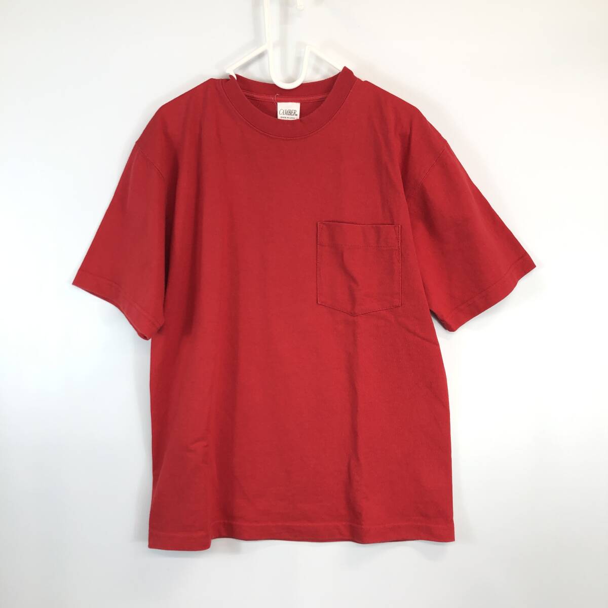 USA製 CAMBER キャンバー 半袖ポケットTシャツ レッド Mサイズ拍卖