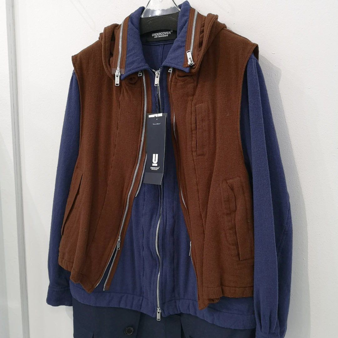 新品 定価20万円 アンダーカバー 21aw 秋冬 5way レイヤード コート ネイビー ブラウン 1 レディース メンズ UNDERCOVER デザイン ベスト拍卖