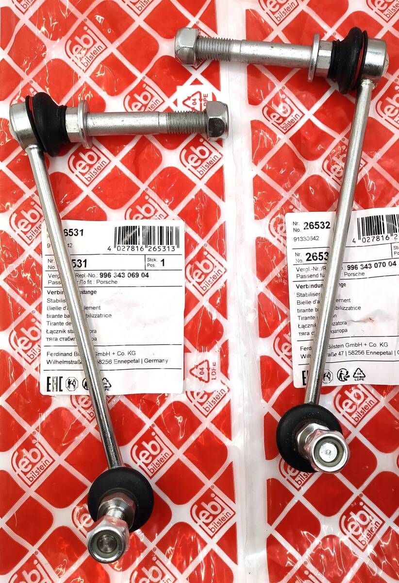 (送料込) ポルシェ 911 ボクスター フロント・リア側 スタビリンクロッド左右セット【ビルシュタイン製・新品】スウェイバー エンドリンク拍卖