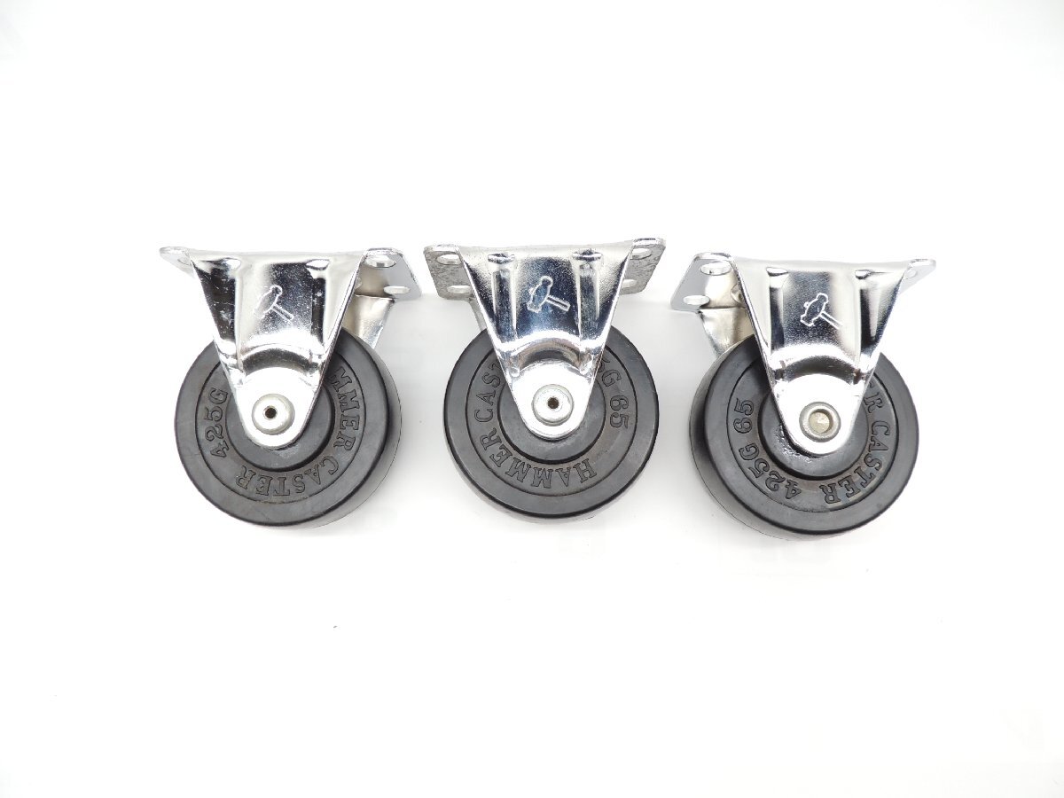 ハンマーキャスターキャスター固定ゴム車65ミリ 420R-R65 3個セット JAN4956237000404 Hammer Caster 台車拍卖
