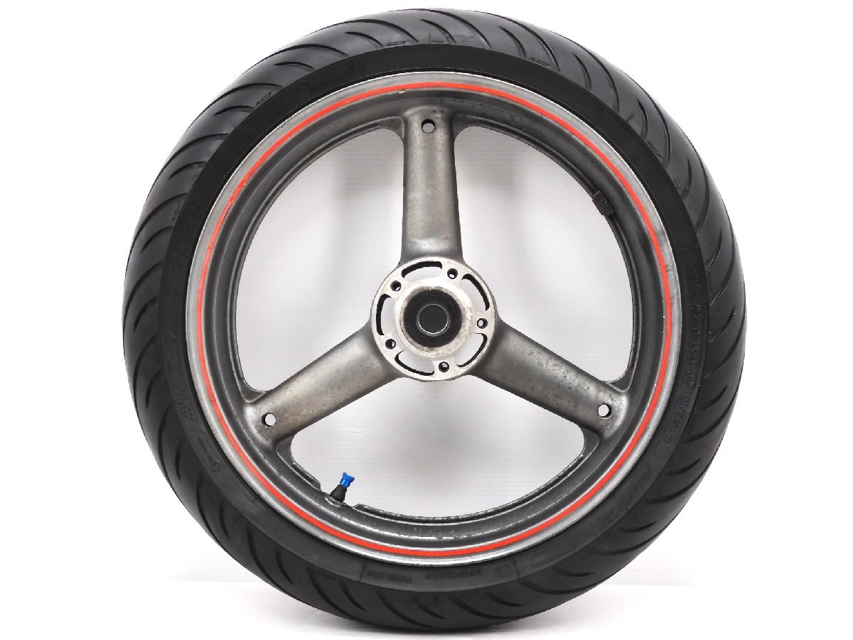 140【評価A】 GSX-R750 GSXR750 GR7DA 当時物 実動 純正 フロント ホイール MT3.50×17 タイヤ 山8分 タイヤ 120/70 ZR17拍卖