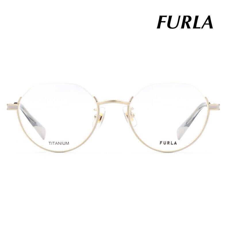 FURLA メガネフレーム フルラ VFU797J 0I88 ライトゴールド アイウェア ハーフリム拍卖