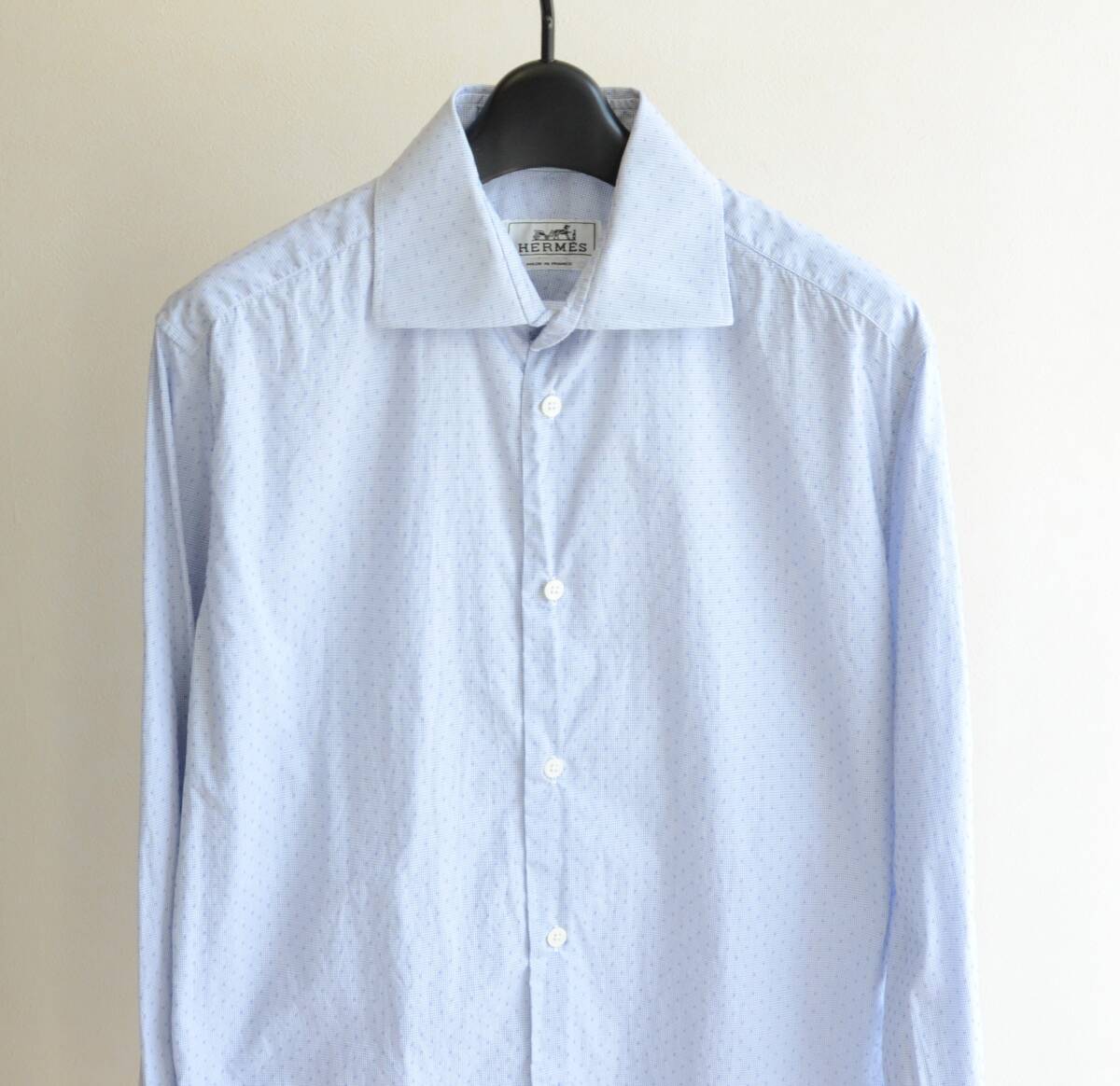 HERMES エルメス 長袖シャツ ドレスシャツ 総柄 size 15.5 39 拍卖