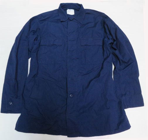 AJ65米軍実物USCGコーストガード沿岸警備隊アメリカ古着ファティーグジャケット43ビッグサイズ紺系ミリタリージャケットNAVYリップストップ拍卖