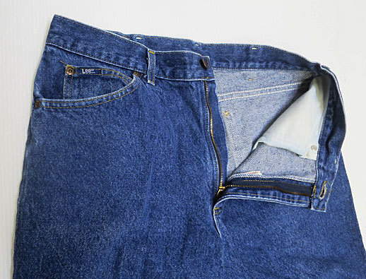 UDP57リーLEEアメリカ古着アメリカ製デニムパンツ80’Sビンテージ200ストレートW34レザーパッチ付きユニオンチケット付きオールド&レトロ拍卖