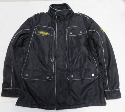 NJ90ベルスタッフBELSTAFFイギリス古着ナイロンジャケットXXLビッグサイズ英国ブランドGOLDレーシングジャケット黒ゴールドレベル オールド拍卖