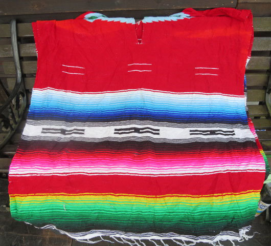 USE12メキシカンラグUNKNOWNアメリカ古着ブランケット敷物センターダイヤ柄ネイティブ柄ベッドカバー ポンチョ カーペット オールド拍卖