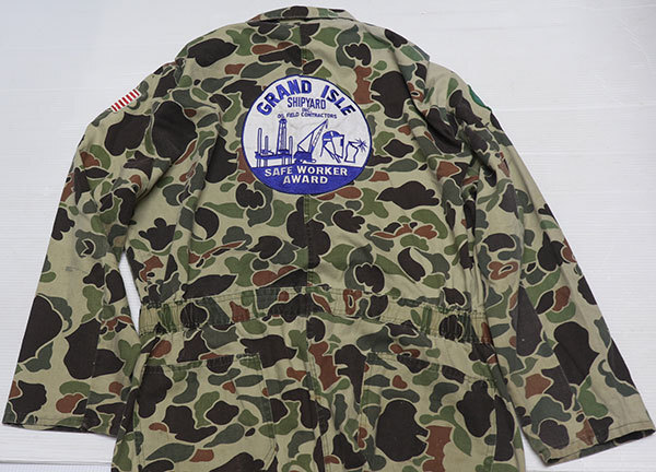CO52ウォールズWALLSアメリカ古着アメリカ製ツナギ80’SビンテージALL IN ONEオールインワン迷彩ハンテングカモLビッグサイズ/パッチ付き拍卖