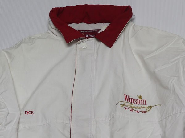 CJ98スウィングスターSWINGSTERアメリカ古着アメリカ製レーシングジャケットXLビッグサイズWINSTONウィンストン白系ドリズラージャケット拍卖