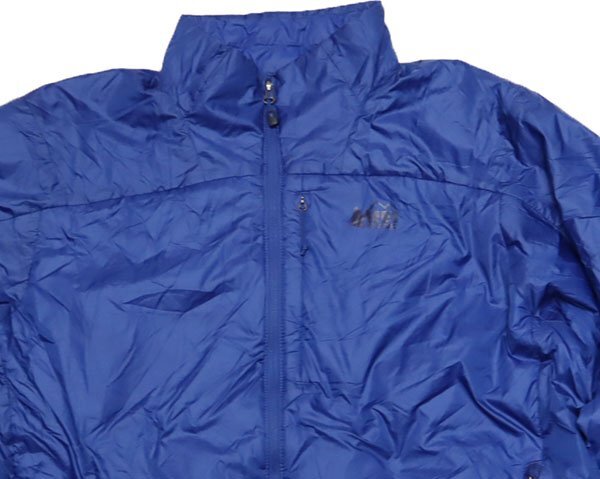 NJ2レイ コープREI COOPアメリカ古着ナイロンジャケットMアウトドアジャケット青系プリマロフト中綿入りPRIMALOFT拍卖