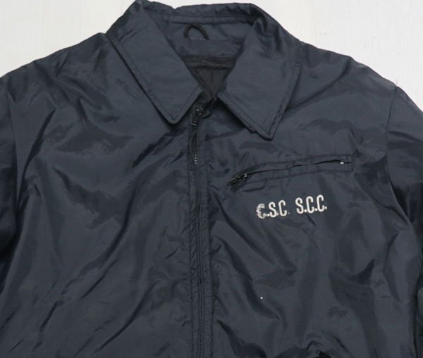 MJ30カナダ軍C.S.C./S.C.Cアメリカ古着ミリタリージャケットLビッグサイズ紺系ポリスマンジャケット刑務官ライナー付きナイロンジャケット拍卖