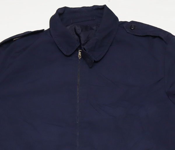 MJ61米軍実物USAFアメリカ古着ウインドブレーカー70’Sビンテージ44ビッグサイズ濃紺系ドリズラージャケット空軍チンスト付ミリタリジャケ拍卖